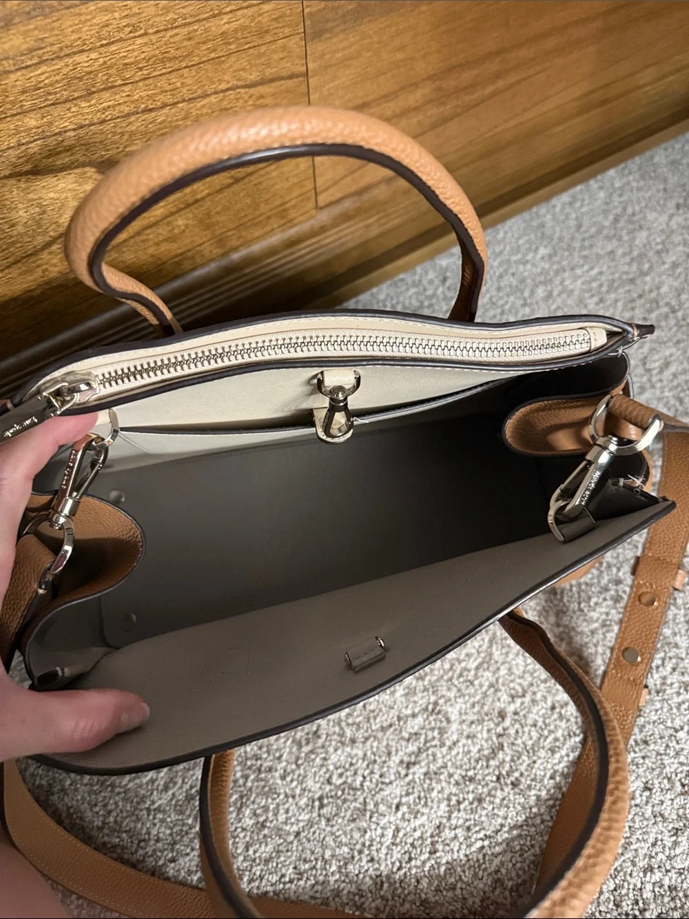 kate spade structured tan